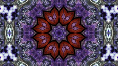 Soyut boya fırça mürekkep patlayabilir formanın düzgün kavramı simetrik desen süs dekoratif Kaleidoscope hareketi geometrik daire ve yıldız şekli