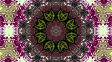 Soyut boya fırça mürekkep patlayabilir formanın düzgün kavramı simetrik desen süs dekoratif Kaleidoscope hareketi geometrik daire ve yıldız şekli