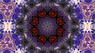 Soyut boya fırça mürekkep patlayabilir formanın düzgün kavramı simetrik desen süs dekoratif Kaleidoscope hareketi geometrik daire ve yıldız şekli