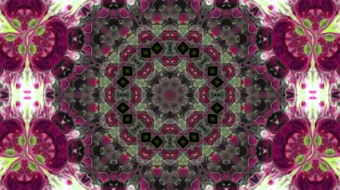 Soyut boya fırça mürekkep patlayabilir formanın düzgün kavramı simetrik desen süs dekoratif Kaleidoscope hareketi geometrik daire ve yıldız şekli