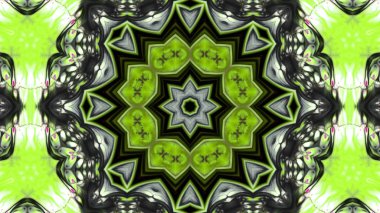 Soyut boya fırça mürekkep patlayabilir formanın düzgün kavramı simetrik desen süs dekoratif Kaleidoscope hareketi geometrik daire ve yıldız şekli