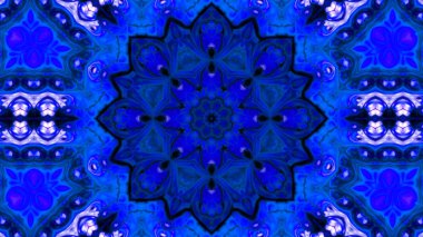 Soyut boya fırça mürekkep patlayabilir formanın düzgün kavramı simetrik desen süs dekoratif Kaleidoscope hareketi geometrik daire ve yıldız şekli