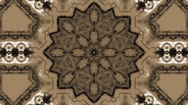 Soyut boya fırça mürekkep patlayabilir formanın düzgün kavramı simetrik desen süs dekoratif Kaleidoscope hareketi geometrik daire ve yıldız şekli