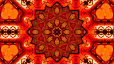 Soyut boya fırça mürekkep patlayabilir formanın düzgün kavramı simetrik desen süs dekoratif Kaleidoscope hareketi geometrik daire ve yıldız şekli