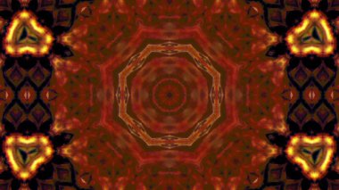 Soyut boya fırça mürekkep patlayabilir formanın düzgün kavramı simetrik desen süs dekoratif Kaleidoscope hareketi geometrik daire ve yıldız şekli