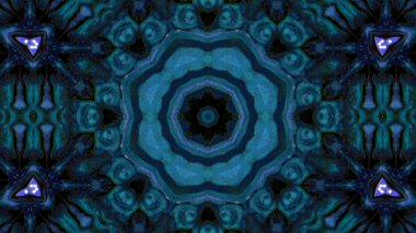 Soyut boya fırça mürekkep patlayabilir formanın düzgün kavramı simetrik desen süs dekoratif Kaleidoscope hareketi geometrik daire ve yıldız şekli