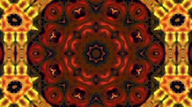 Soyut boya fırça mürekkep patlayabilir formanın düzgün kavramı simetrik desen süs dekoratif Kaleidoscope hareketi geometrik daire ve yıldız şekli