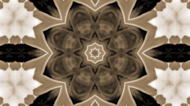 Soyut boya fırça mürekkep patlayabilir formanın düzgün kavramı simetrik desen süs dekoratif Kaleidoscope hareketi geometrik daire ve yıldız şekli