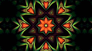 Soyut boya fırça mürekkep patlayabilir formanın düzgün kavramı simetrik desen süs dekoratif Kaleidoscope hareketi geometrik daire ve yıldız şekli