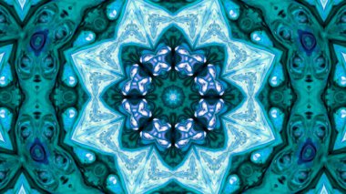 Soyut boya fırça mürekkep patlayabilir formanın düzgün kavramı simetrik desen süs dekoratif Kaleidoscope hareketi geometrik daire ve yıldız şekli