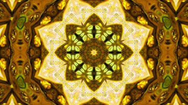 Soyut boya fırça mürekkep patlayabilir formanın düzgün kavramı simetrik desen süs dekoratif Kaleidoscope hareketi geometrik daire ve yıldız şekli