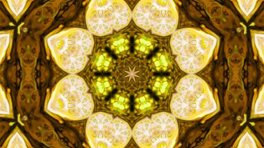 Soyut boya fırça mürekkep patlayabilir formanın düzgün kavramı simetrik desen süs dekoratif Kaleidoscope hareketi geometrik daire ve yıldız şekli