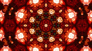 Soyut boya fırça mürekkep patlayabilir formanın düzgün kavramı simetrik desen süs dekoratif Kaleidoscope hareketi geometrik daire ve yıldız şekli
