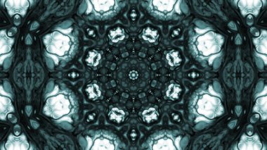 Soyut boya fırça mürekkep patlayabilir formanın düzgün kavramı simetrik desen süs dekoratif Kaleidoscope hareketi geometrik daire ve yıldız şekli