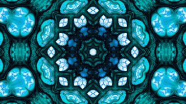 Soyut boya fırça mürekkep patlayabilir formanın düzgün kavramı simetrik desen süs dekoratif Kaleidoscope hareketi geometrik daire ve yıldız şekli