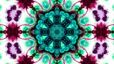 Soyut boya fırça mürekkep patlayabilir formanın düzgün kavramı simetrik desen süs dekoratif Kaleidoscope hareketi geometrik daire ve yıldız şekli