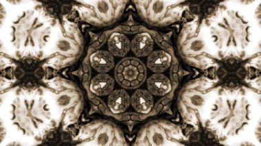 Soyut boya fırça mürekkep patlayabilir formanın düzgün kavramı simetrik desen süs dekoratif Kaleidoscope hareketi geometrik daire ve yıldız şekli