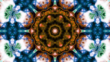 Soyut boya fırça mürekkep patlayabilir formanın düzgün kavramı simetrik desen süs dekoratif Kaleidoscope hareketi geometrik daire ve yıldız şekli