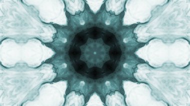 Soyut boya fırça mürekkep patlayabilir formanın düzgün kavramı simetrik desen süs dekoratif Kaleidoscope hareketi geometrik daire ve yıldız şekli