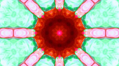 Soyut boya fırça mürekkep patlayabilir formanın düzgün kavramı simetrik desen süs dekoratif Kaleidoscope hareketi geometrik daire ve yıldız şekli