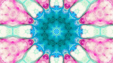 Soyut boya fırça mürekkep patlayabilir formanın düzgün kavramı simetrik desen süs dekoratif Kaleidoscope hareketi geometrik daire ve yıldız şekli