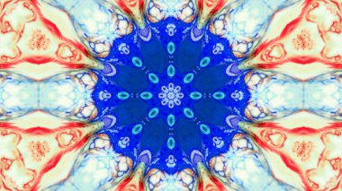 Soyut boya fırça mürekkep patlayabilir formanın düzgün kavramı simetrik desen süs dekoratif Kaleidoscope hareketi geometrik daire ve yıldız şekli