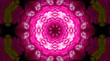 Soyut boya fırça mürekkep patlayabilir formanın düzgün kavramı simetrik desen süs dekoratif Kaleidoscope hareketi geometrik daire ve yıldız şekli