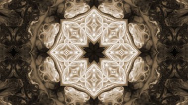 Soyut boya fırça mürekkep patlayabilir formanın düzgün kavramı simetrik desen süs dekoratif Kaleidoscope hareketi geometrik daire ve yıldız şekli