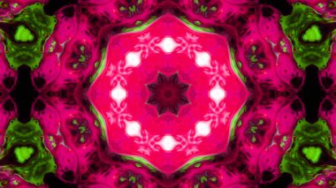 Soyut boya fırça mürekkep patlayabilir formanın düzgün kavramı simetrik desen süs dekoratif Kaleidoscope hareketi geometrik daire ve yıldız şekli