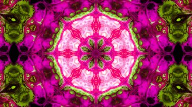 Soyut boya fırça mürekkep patlayabilir formanın düzgün kavramı simetrik desen süs dekoratif Kaleidoscope hareketi geometrik daire ve yıldız şekli