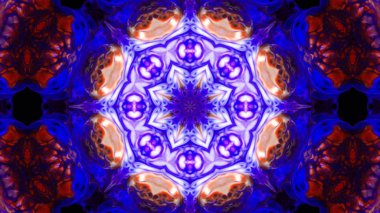 Soyut boya fırça mürekkep patlayabilir formanın düzgün kavramı simetrik desen süs dekoratif Kaleidoscope hareketi geometrik daire ve yıldız şekli