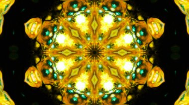 Soyut boya fırça mürekkep patlayabilir formanın düzgün kavramı simetrik desen süs dekoratif Kaleidoscope hareketi geometrik daire ve yıldız şekli