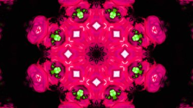 Soyut boya fırça mürekkep patlayabilir formanın düzgün kavramı simetrik desen süs dekoratif Kaleidoscope hareketi geometrik daire ve yıldız şekli