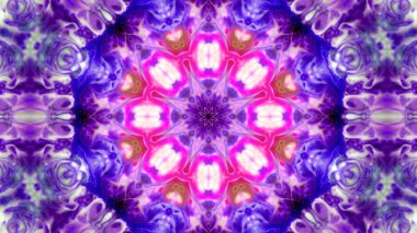 Soyut boya fırça mürekkep patlayabilir formanın düzgün kavramı simetrik desen süs dekoratif Kaleidoscope hareketi geometrik daire ve yıldız şekli