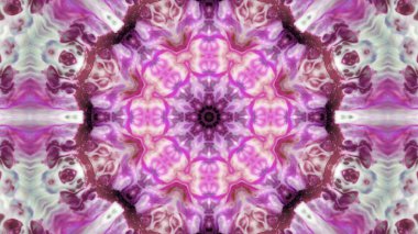 Soyut boya fırça mürekkep patlayabilir formanın düzgün kavramı simetrik desen süs dekoratif Kaleidoscope hareketi geometrik daire ve yıldız şekli