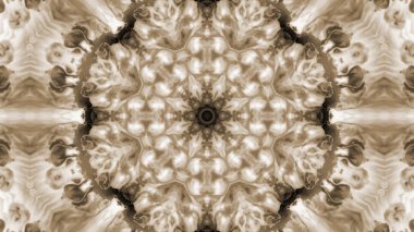 Soyut boya fırça mürekkep patlayabilir formanın düzgün kavramı simetrik desen süs dekoratif Kaleidoscope hareketi geometrik daire ve yıldız şekli