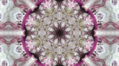 Soyut boya fırça mürekkep patlayabilir formanın düzgün kavramı simetrik desen süs dekoratif Kaleidoscope hareketi geometrik daire ve yıldız şekli