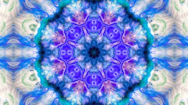 Soyut boya fırça mürekkep patlayabilir formanın düzgün kavramı simetrik desen süs dekoratif Kaleidoscope hareketi geometrik daire ve yıldız şekli