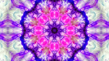 Soyut boya fırça mürekkep patlayabilir formanın düzgün kavramı simetrik desen süs dekoratif Kaleidoscope hareketi geometrik daire ve yıldız şekli