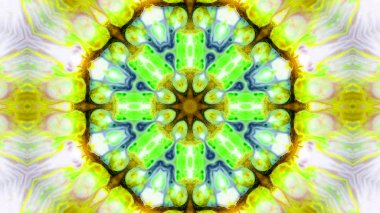 Soyut boya fırça mürekkep patlayabilir formanın düzgün kavramı simetrik desen süs dekoratif Kaleidoscope hareketi geometrik daire ve yıldız şekli