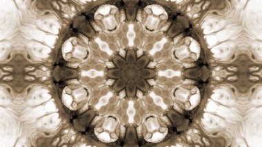 Soyut boya fırça mürekkep patlayabilir formanın düzgün kavramı simetrik desen süs dekoratif Kaleidoscope hareketi geometrik daire ve yıldız şekli