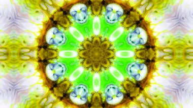 Soyut boya fırça mürekkep patlayabilir formanın düzgün kavramı simetrik desen süs dekoratif Kaleidoscope hareketi geometrik daire ve yıldız şekli