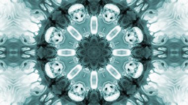 Soyut boya fırça mürekkep patlayabilir formanın düzgün kavramı simetrik desen süs dekoratif Kaleidoscope hareketi geometrik daire ve yıldız şekli