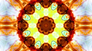 Soyut boya fırça mürekkep patlayabilir formanın düzgün kavramı simetrik desen süs dekoratif Kaleidoscope hareketi geometrik daire ve yıldız şekli