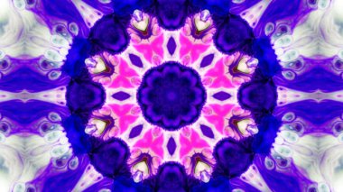 Soyut boya fırça mürekkep patlayabilir formanın düzgün kavramı simetrik desen süs dekoratif Kaleidoscope hareketi geometrik daire ve yıldız şekli