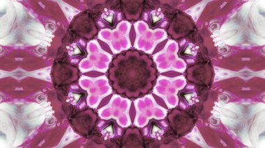 Soyut boya fırça mürekkep patlayabilir formanın düzgün kavramı simetrik desen süs dekoratif Kaleidoscope hareketi geometrik daire ve yıldız şekli