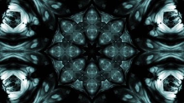 Soyut boya fırça mürekkep patlayabilir formanın düzgün kavramı simetrik desen süs dekoratif Kaleidoscope hareketi geometrik daire ve yıldız şekli