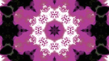 Soyut boya fırça mürekkep patlayabilir formanın düzgün kavramı simetrik desen süs dekoratif Kaleidoscope hareketi geometrik daire ve yıldız şekli