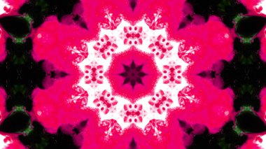 Soyut boya fırça mürekkep patlayabilir formanın düzgün kavramı simetrik desen süs dekoratif Kaleidoscope hareketi geometrik daire ve yıldız şekli