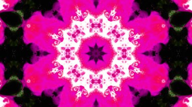 Soyut boya fırça mürekkep patlayabilir formanın düzgün kavramı simetrik desen süs dekoratif Kaleidoscope hareketi geometrik daire ve yıldız şekli